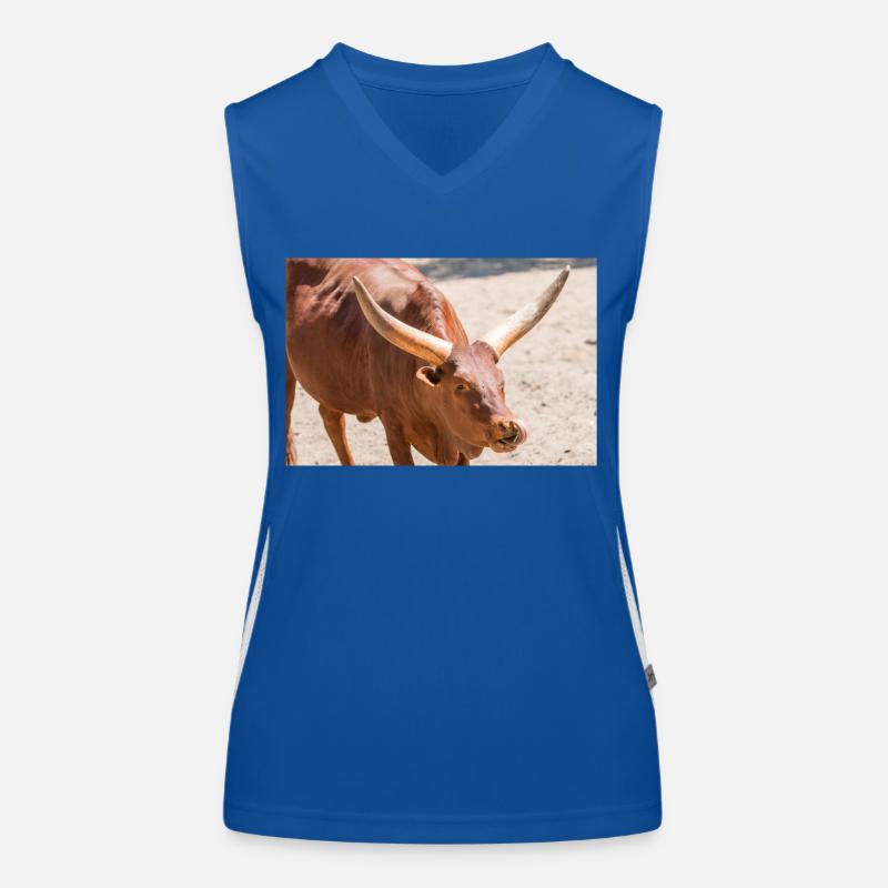 Ankole-Watusi oder Ankole Longhorn Watussirind Funktionelles Kontrast-Tank Top für Frauen