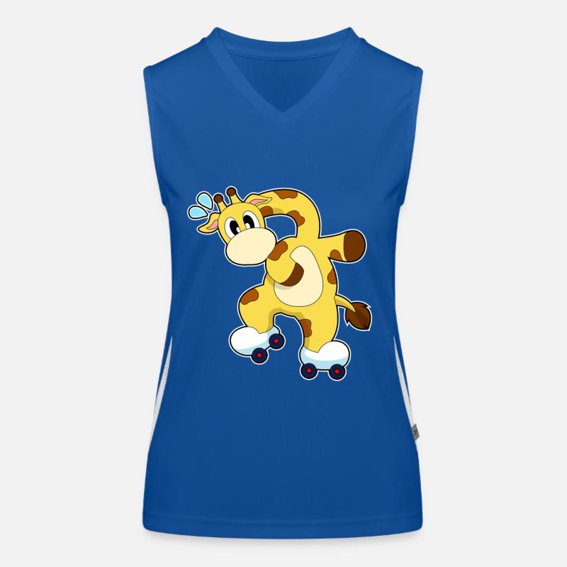 Giraffe Rollschuhe Inline Skating Funktionelles Kontrast-Tank Top für Frauen