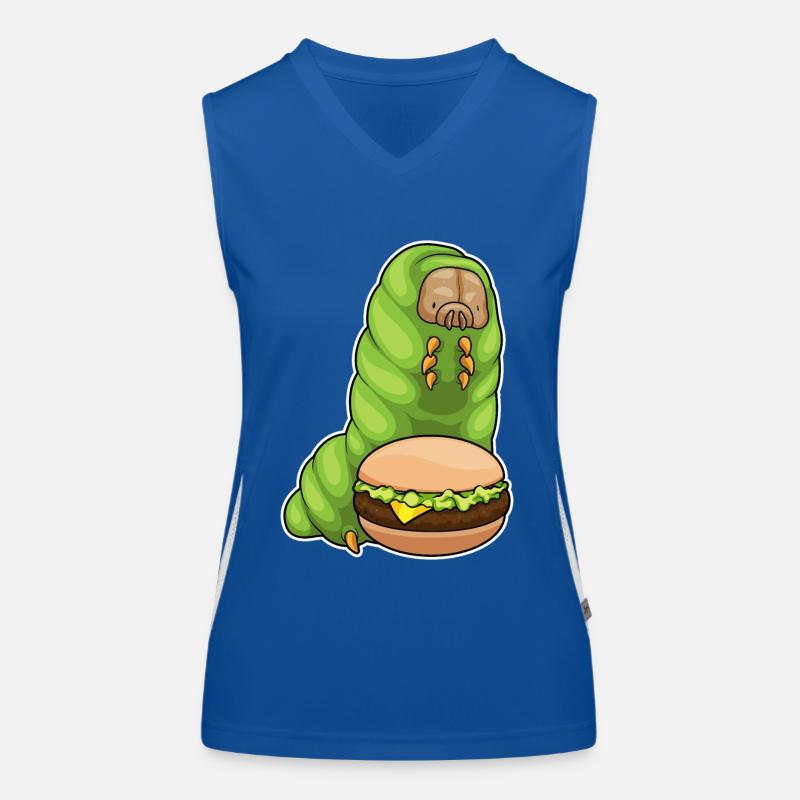 Raupe Cheeseburger Funktionelles Kontrast-Tank Top für Frauen
