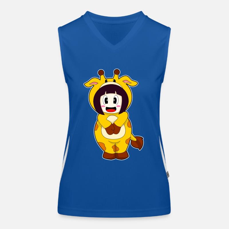 Giraffe Mädchen Kostüm Funktionelles Kontrast-Tank Top für Frauen