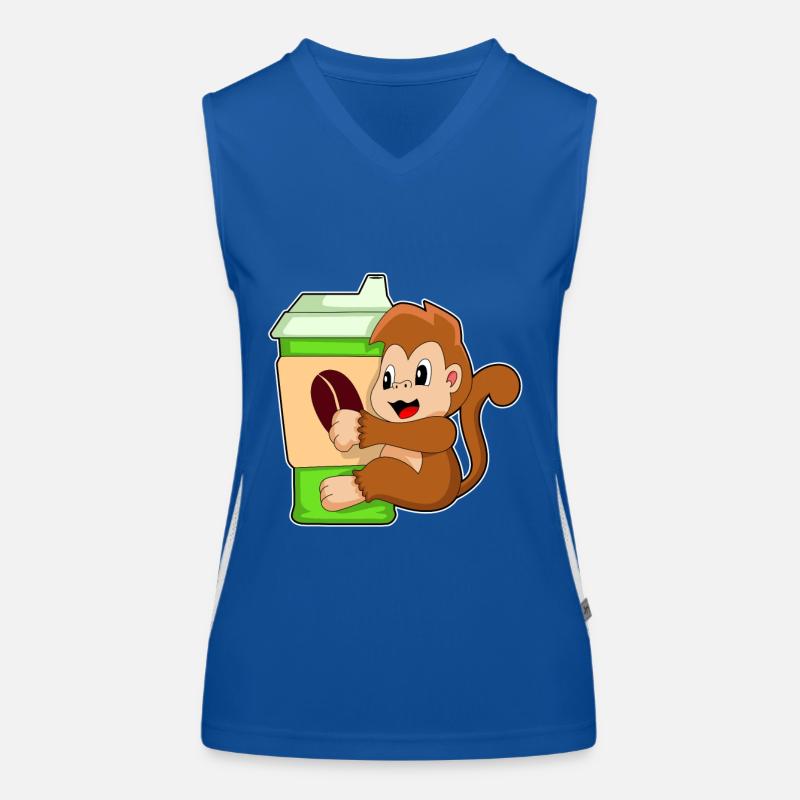 Affe Kaffee Becher Funktionelles Kontrast-Tank Top für Frauen