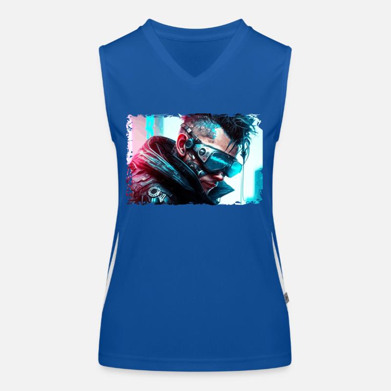 Cyber Soldat oder Punk in Neon Sci-Fi Manier Funktionelles Kontrast-Tank Top für Frauen