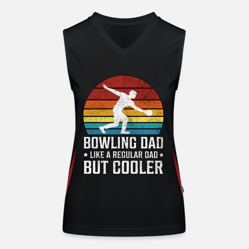 Bowling Dad wie ein normaler Bowling Vatertag Funktionelles Kontrast-Tank Top für Frauen