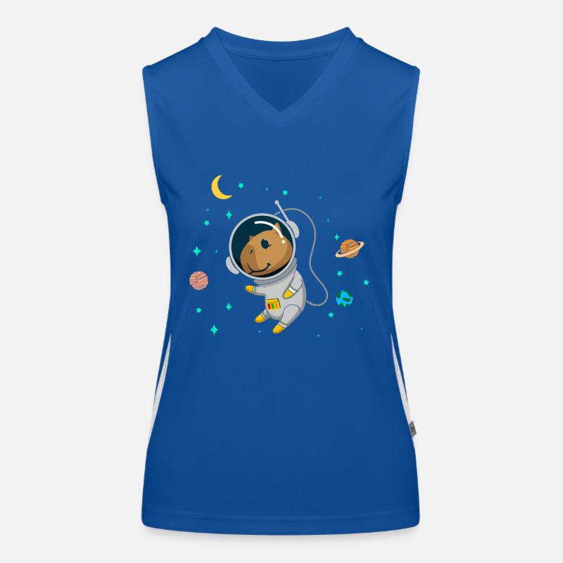 Capybara Whisperer Astronaut Women's Functional Contrast Tank Top