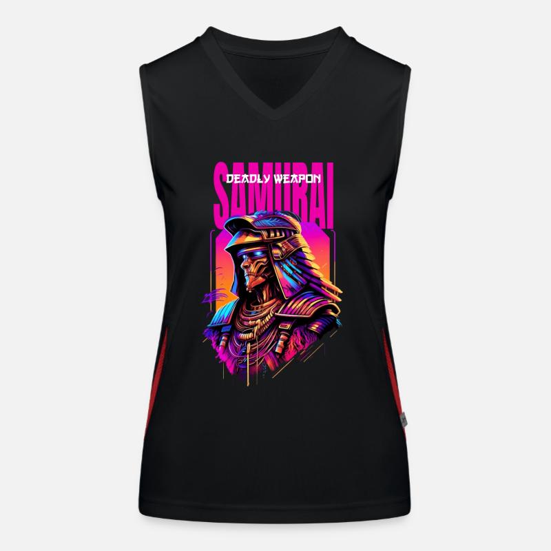 Samurai Cyber Warrior Geschenk Funktionelles Kontrast-Tank Top für Frauen
