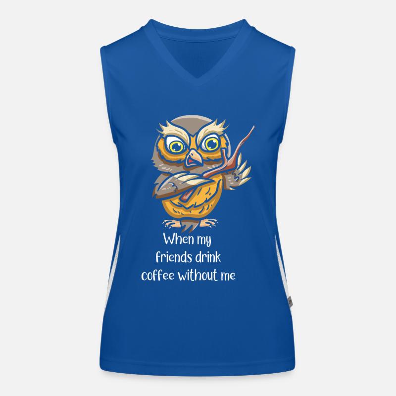 Coffeeholic Coffee Drinker Bird Women's Functional Contrast Tank Top
