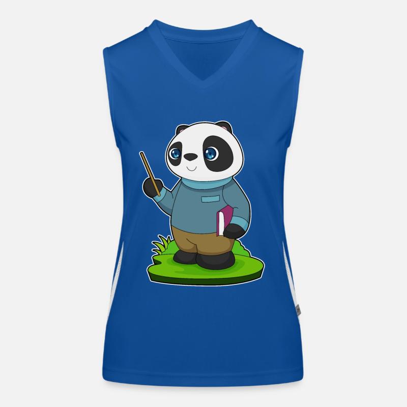 Panda Teacher Pointer Women's Functional Contrast Tank Top