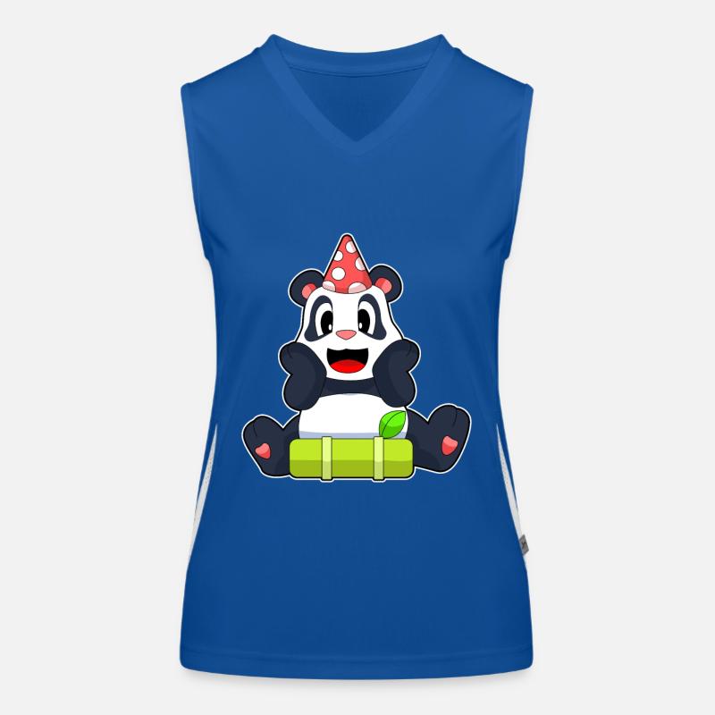 Panda Party Birthday Gift Women's Functional Contrast Tank Top