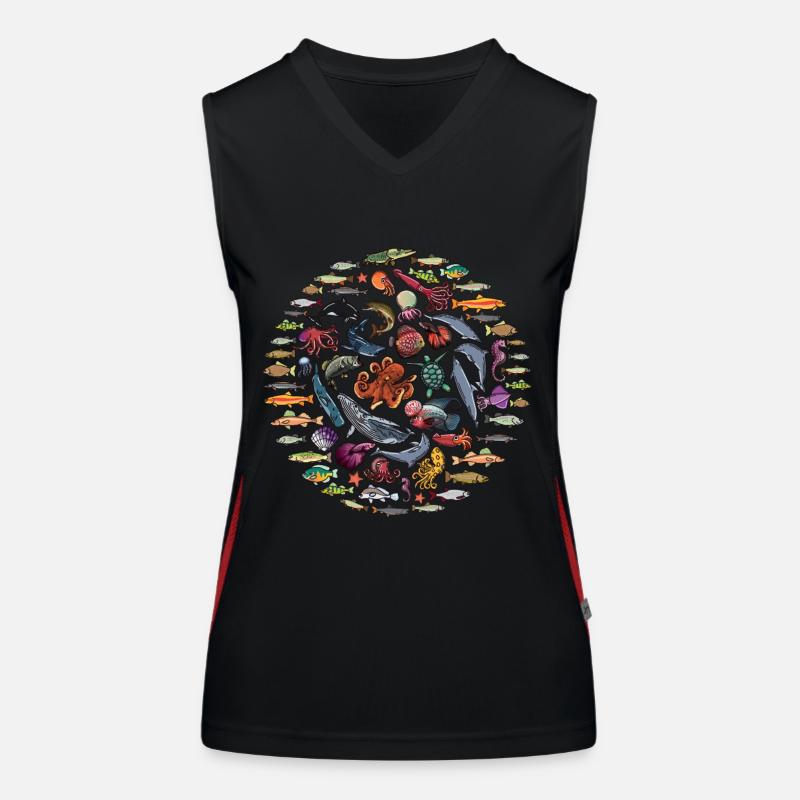 Marine Biologist Aqua Scuba Diver Women's Functional Contrast Tank Top