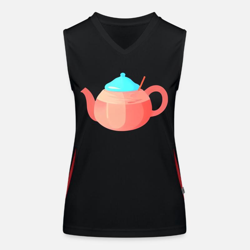 Tee Teebeutel Geschenk Tasse Tea Spruch Getränk Funktionelles Kontrast-Tank Top für Frauen