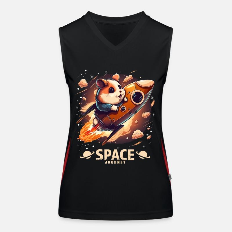Hamster de l’espace Hamster Lover Design de l’espace Débardeur respirant contrasté Femme