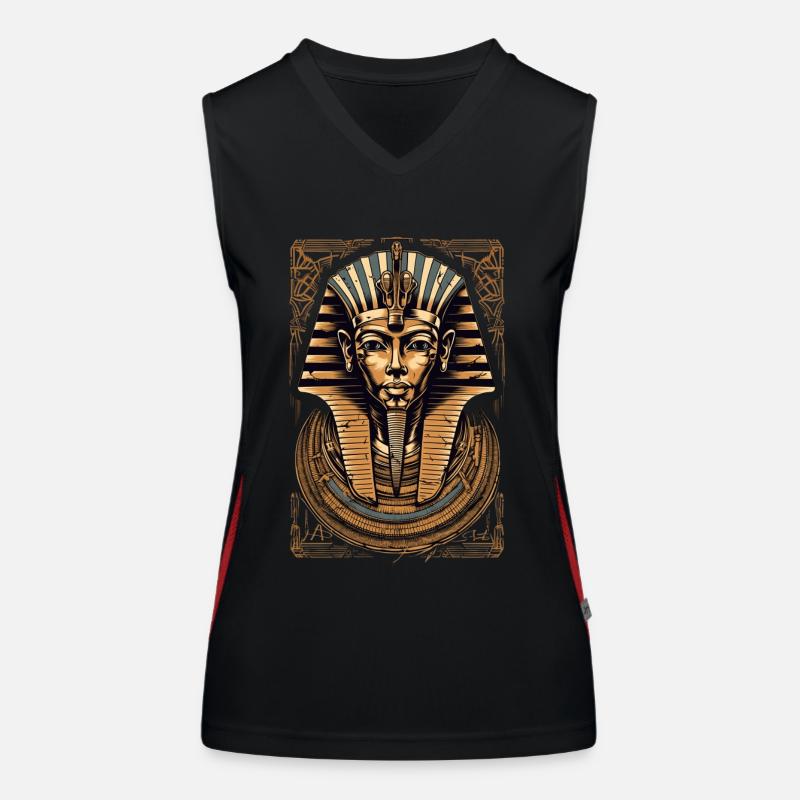Pharao Ägypten Totenmaske Geschenk Funktionelles Kontrast-Tank Top für Frauen