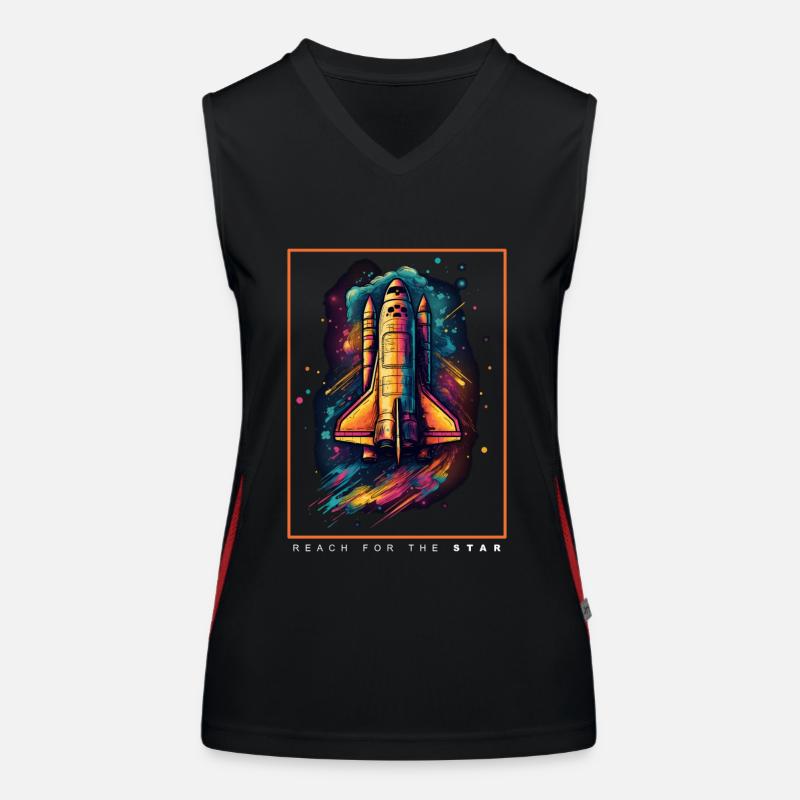 Space Shuttle Spaceship Space Gift Women's Functional Contrast Tank Top