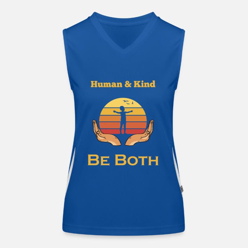 Human and Kind - Be Both Funktionelles Kontrast-Tank Top für Frauen