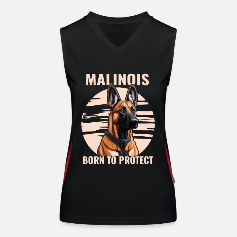 Malinois - Né pour protéger Débardeur respirant contrasté Femme