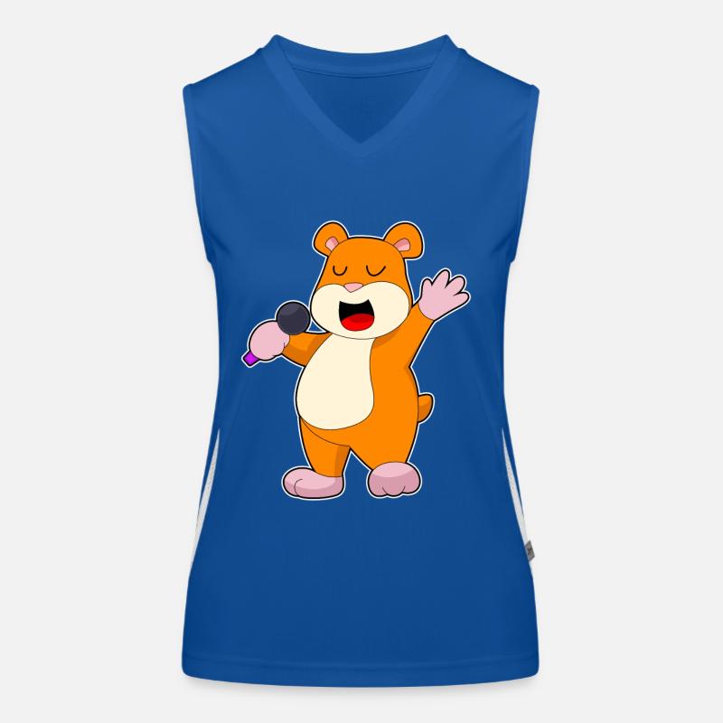 Hamster Singer Microphone Music Women's Functional Contrast Tank Top