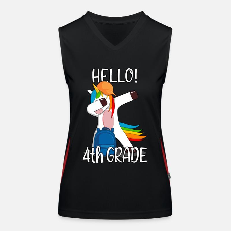 4th grade fourth grader elementary school Einhorn Women's Functional Contrast Tank Top