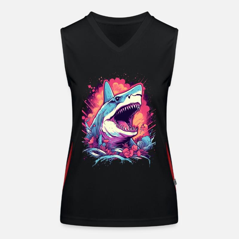 Fleur de requin Oceanographe Plongeur Cadeau Débardeur respirant contrasté Femme