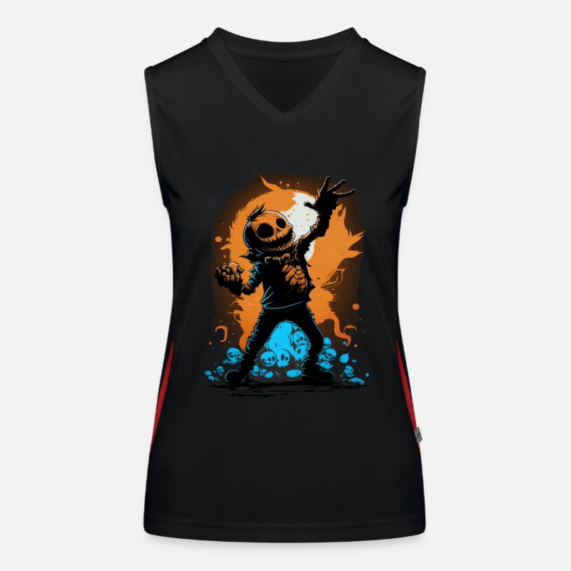 Halloween Jack O Lantern Dabbing Pumpkin Débardeur respirant contrasté Femme