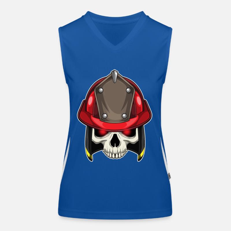 Skull Firefighter Fire Brigade Débardeur respirant contrasté Femme