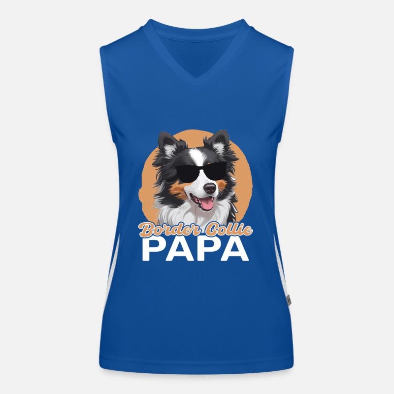 Border Collie Papa Women's Functional Contrast Tank Top