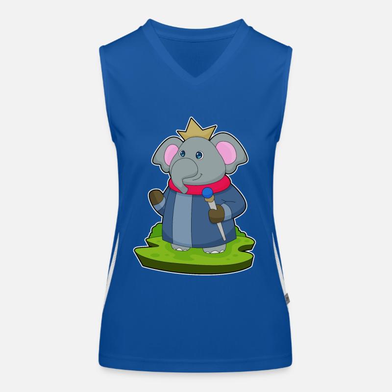Elephant King Scepter Crown Women's Functional Contrast Tank Top
