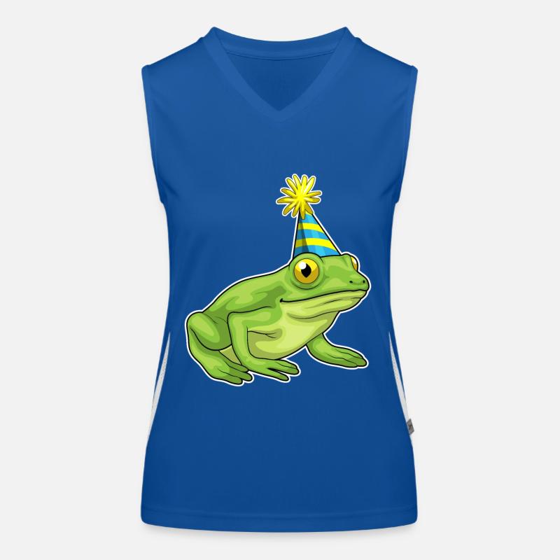 Frog Party Party Hat Women's Functional Contrast Tank Top