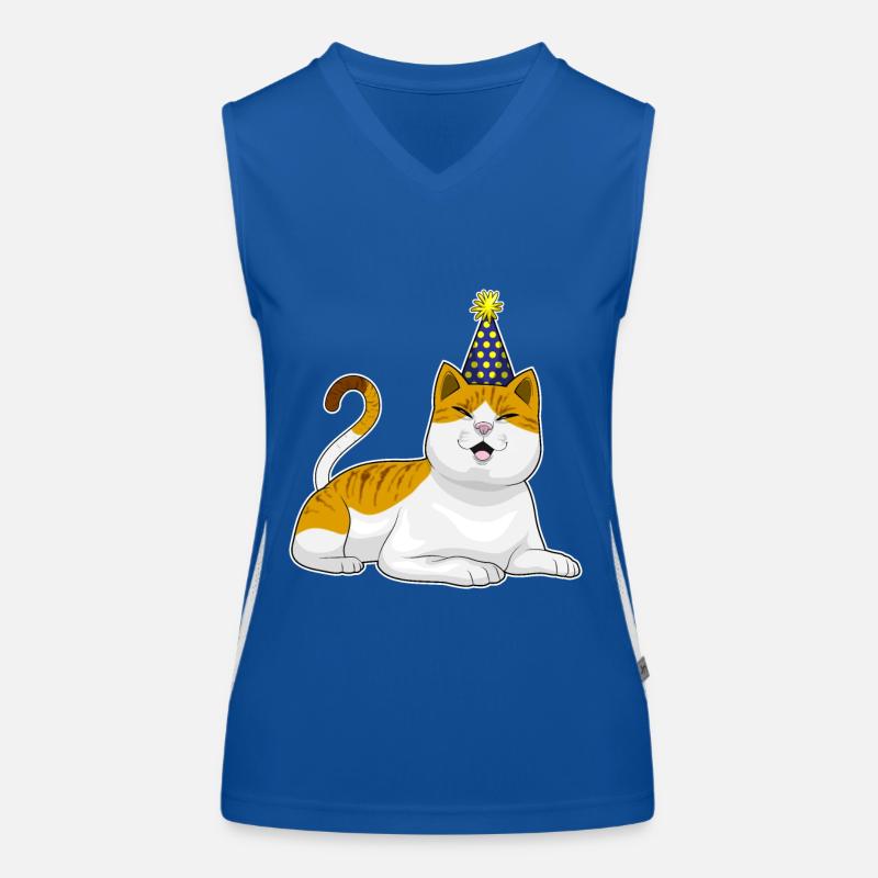 Cat Party Party Hat Women's Functional Contrast Tank Top