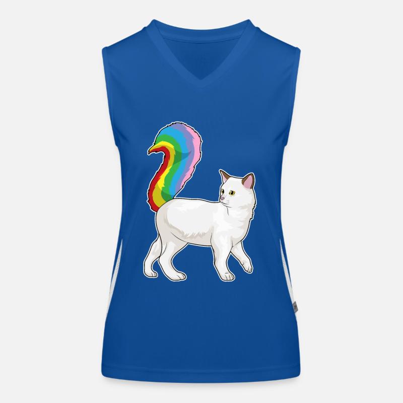 Katze Regenbogen Funktionelles Kontrast-Tank Top für Frauen