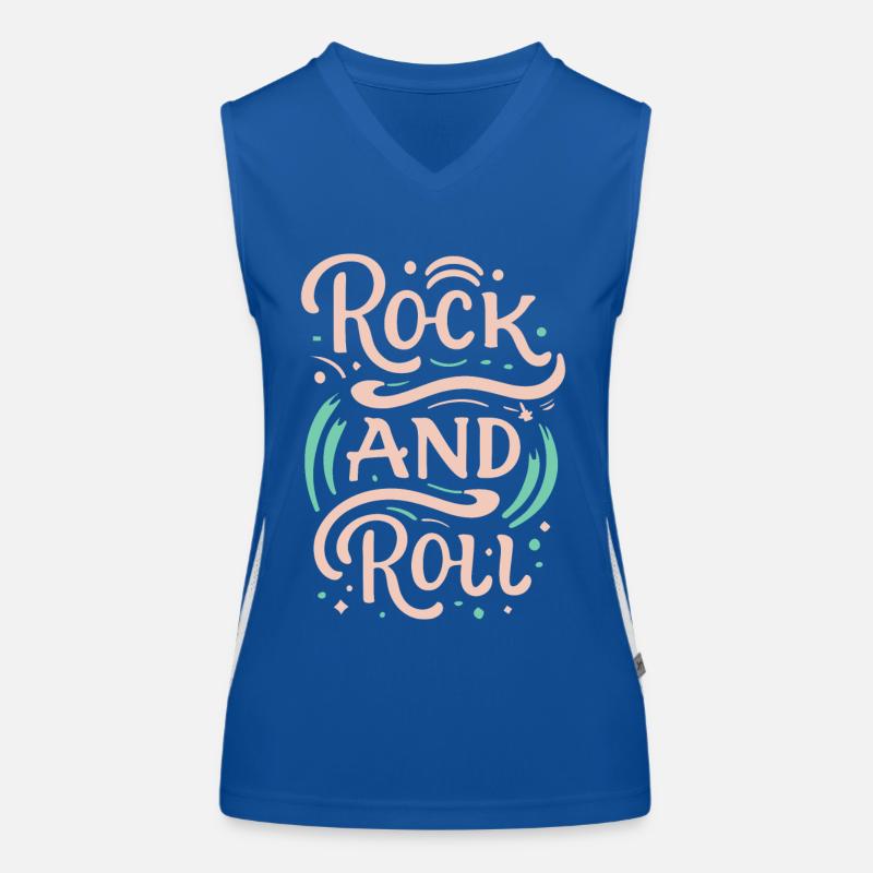 Rock And Roll Rock Statement Motto Funktionelles Kontrast-Tank Top für Frauen