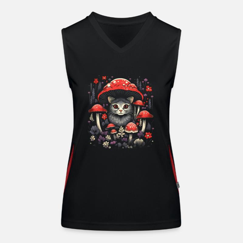 Champignon de chat Cottagecore Débardeur respirant contrasté Femme