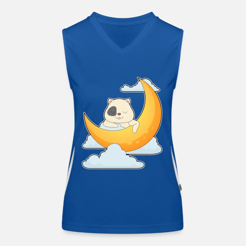 Hamster Moon Clouds Women's Functional Contrast Tank Top