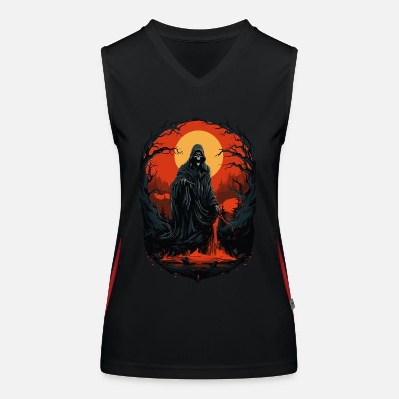Spooky Halloween Grim Reaper Grim Reaper Women's Functional Contrast Tank Top