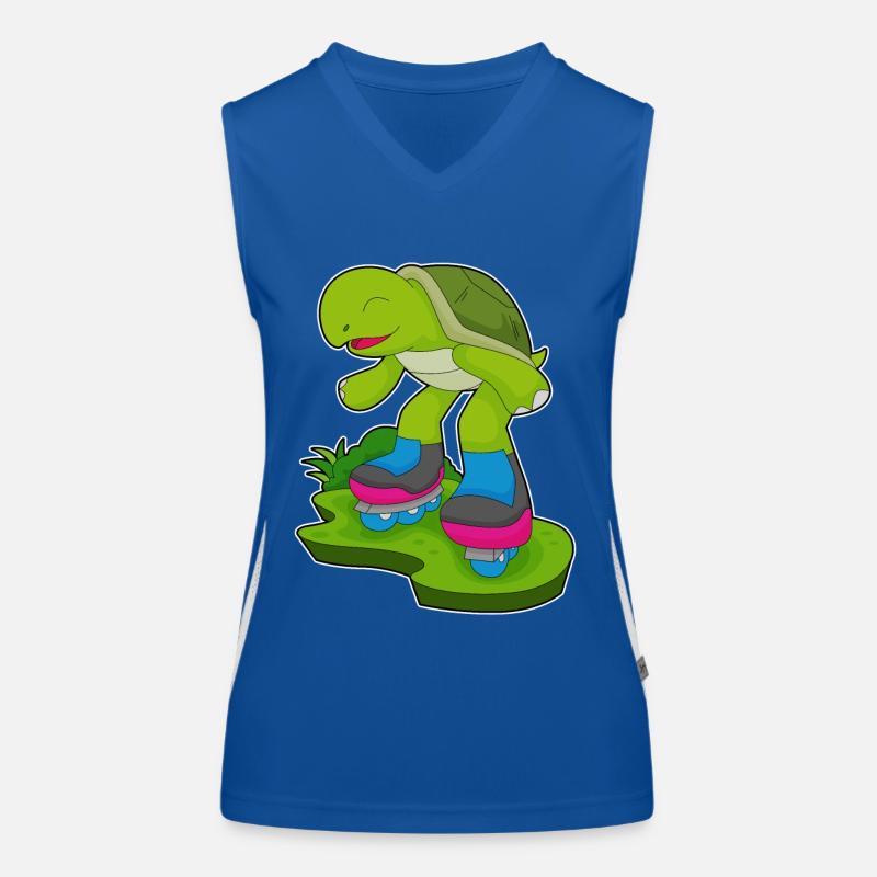 Schildkröte Inline skating Rollschuhe Funktionelles Kontrast-Tank Top für Frauen