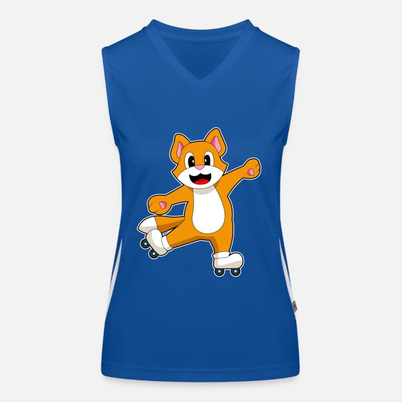 Cat Inline Skating Roller Skates Women's Functional Contrast Tank Top
