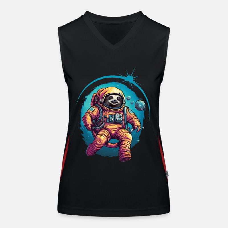 Faultier Astronaut Weltraum Raumfahrt Geschenk Funktionelles Kontrast-Tank Top für Frauen