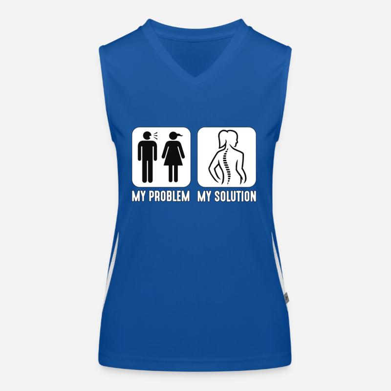 Chiropractor My Problem My Solution Pictogram Mom Funktionelles Kontrast-Tank Top für Frauen