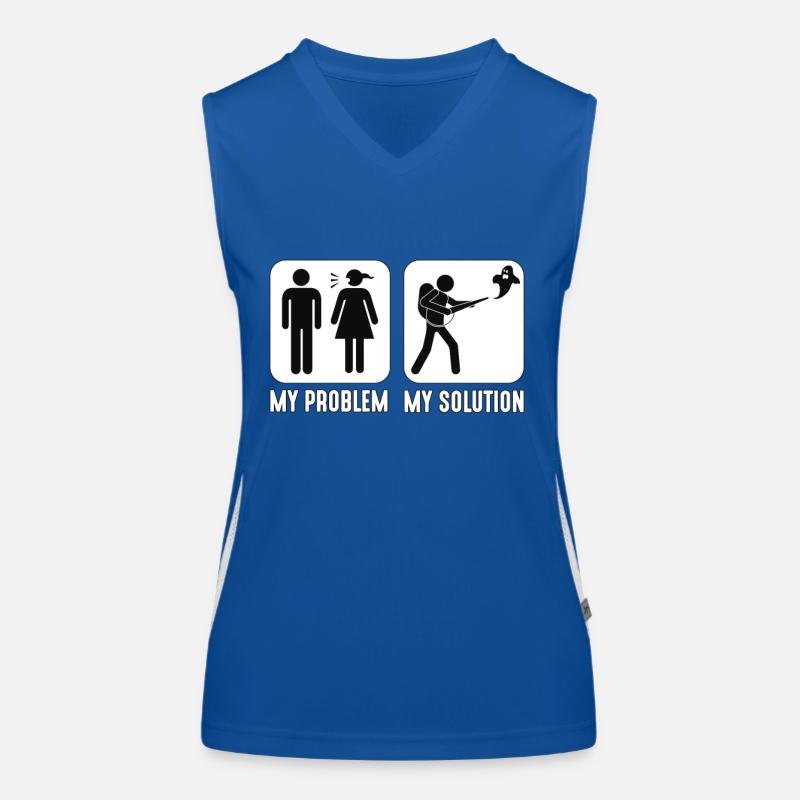 Ghost Hunter My Problem My Solution Pictogram Dad Funktionelles Kontrast-Tank Top für Frauen
