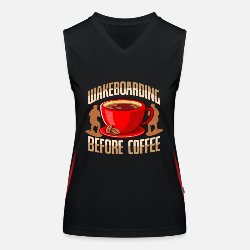 Wakeboarding Before Coffee Wakeboard Coffee Lover Women's Functional Contrast Tank Top