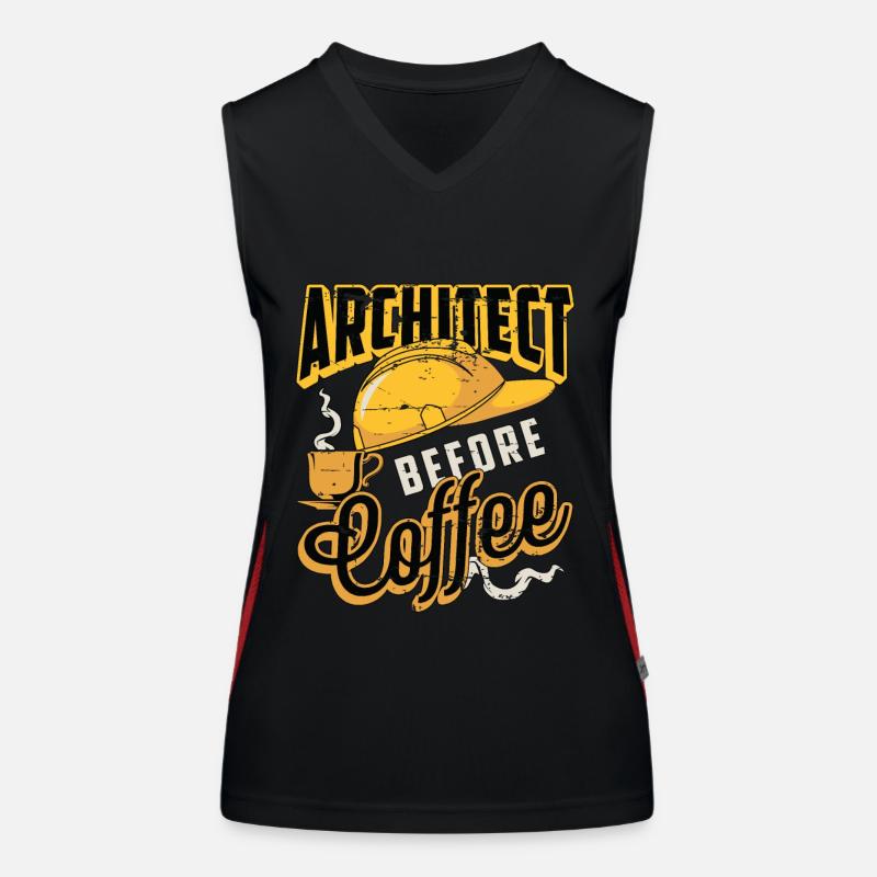 Architect Before Coffee Engineering Coffee Lover Women's Functional Contrast Tank Top