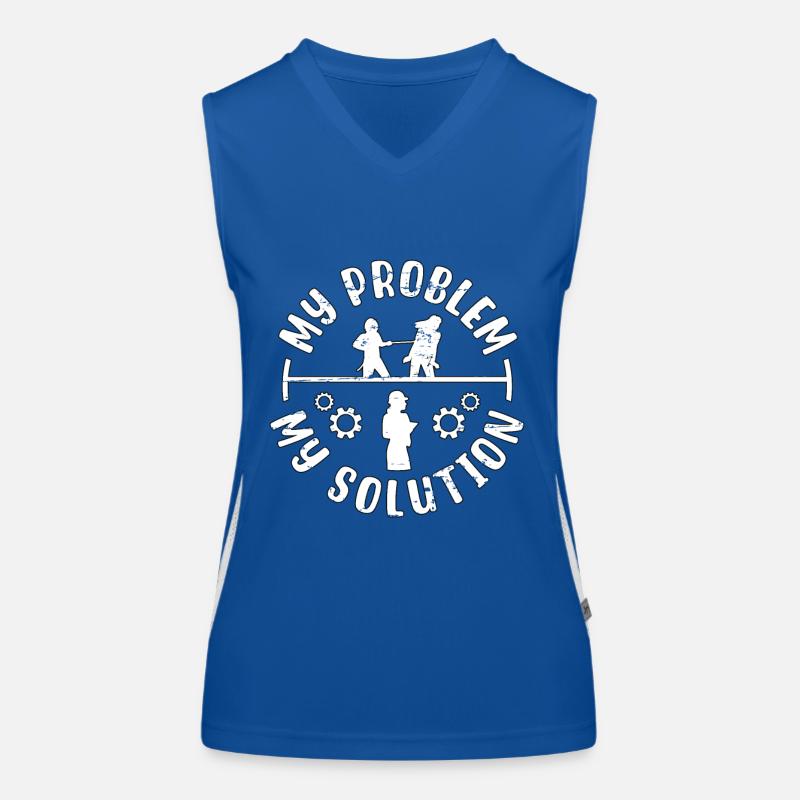 Architect My Problem My Solution Pictogram Mom Dad Funktionelles Kontrast-Tank Top für Frauen