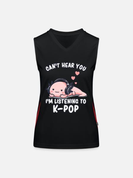 K-Pop KPop Korean Music Axolotl - Women's Functional Contrast Tank Top - black/red - Front