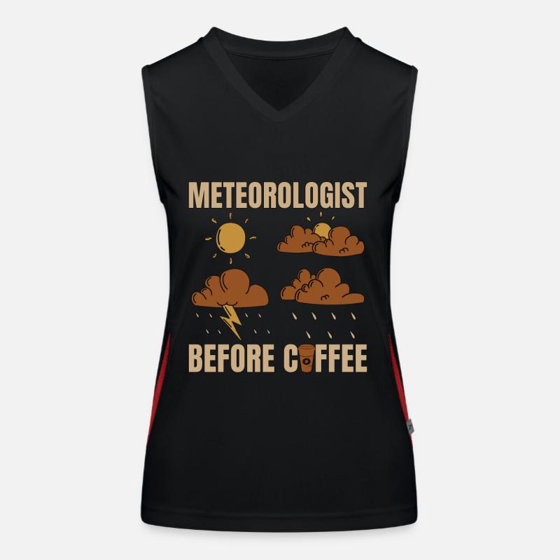 Meteorologist Before Coffee Forecast Coffee Lover Funktionelles Kontrast-Tank Top für Frauen