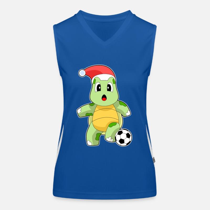 Turtle Christmas Soccer Women's Functional Contrast Tank Top