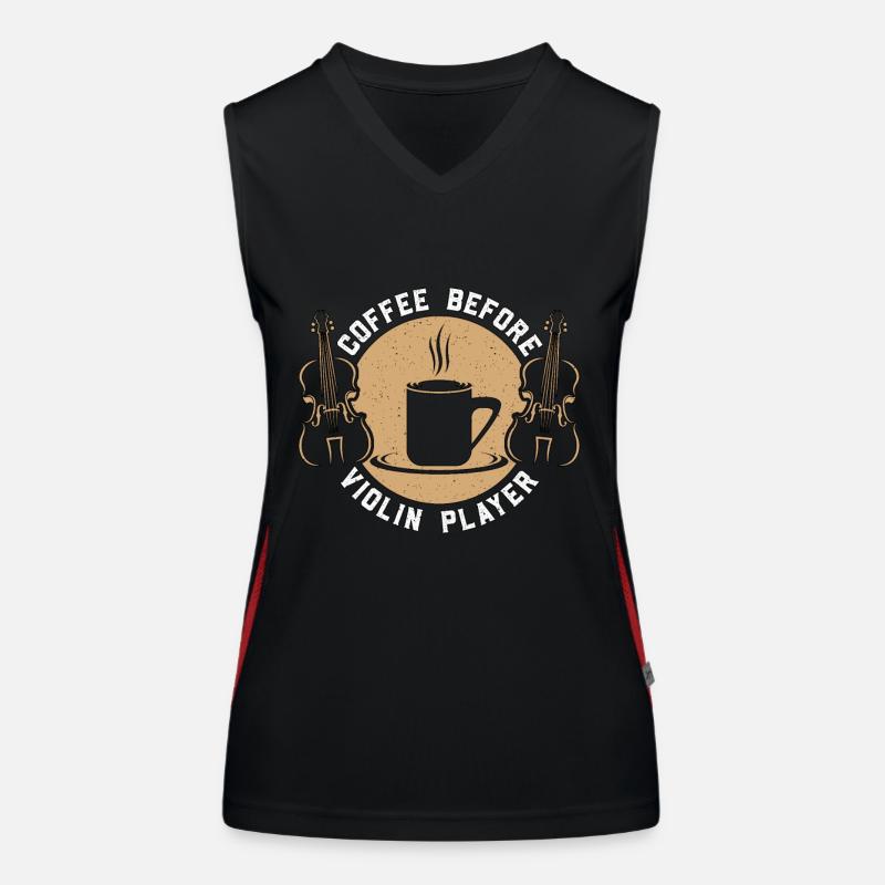 Violin Player Coffee Classical Music Coffee Lover Funktionelles Kontrast-Tank Top für Frauen