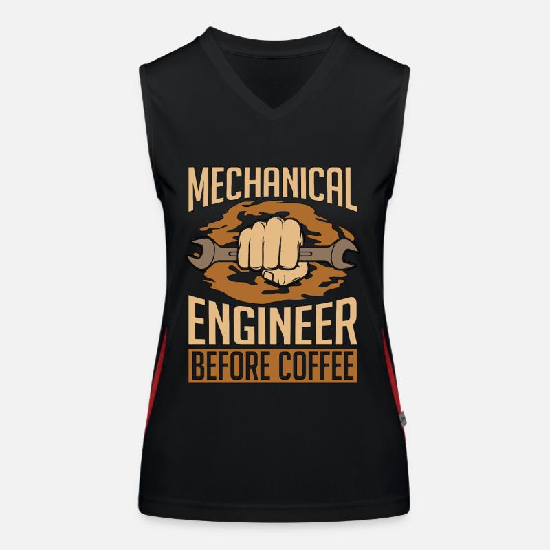 Mechanical Engineer Before Mechanic Coffee Lover Funktionelles Kontrast-Tank Top für Frauen