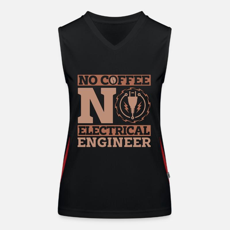 Electrical Engineer No Coffee Lineman Coffee Lover Funktionelles Kontrast-Tank Top für Frauen