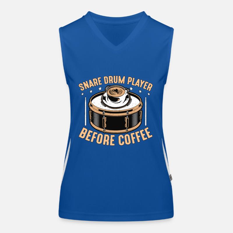 Snare Drum Player Before Drumline Coffee Lover Funktionelles Kontrast-Tank Top für Frauen