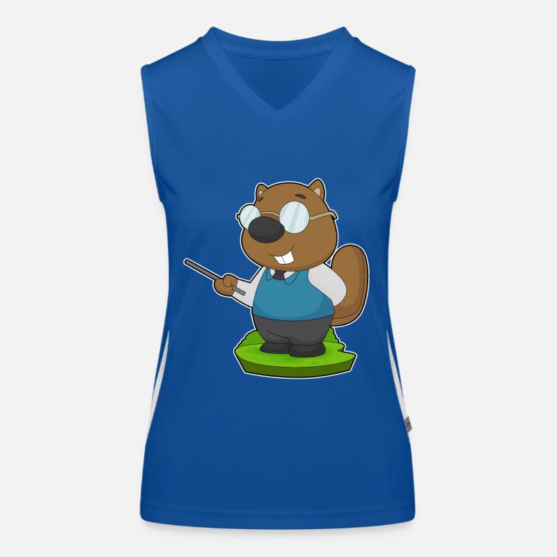 Biber Lehrer Brille Funktionelles Kontrast-Tank Top für Frauen
