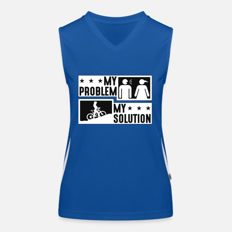 Mountain Biker My Problem My Pictogram Mom Dad Funktionelles Kontrast-Tank Top für Frauen